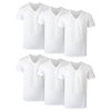 ÁO THUN NAM MÀU TRẮNG CỔ CHỮ V - HANES MEN'S 6PK BEST V-NECK TEE, SET 6 CÁI