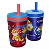 LY CÁCH NHIỆT THÉP KHÔNG GỈ - ZAK DESIGNS 12-OZ. STAINLESS STEEL DOUBLE-WALL TUMBLER FOR KIDS WITH STRAW, 2-PIECE SET, CHOOSE CHARACTER