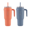 LY CÁCH NHIỆT CHÂN KHÔNG BẰNG THÉP KHÔNG GỈ CÓ TAY CẦM - REDUCE COLD1 SOFT GRIP TUMBLER WITH HANDLE & STRAW, ASSORTED COLORS, SET 2 LY