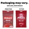 KẸO NGẬM TRỊ HO HALLS COUGH DROPS, CHERRY, 80 VIÊN