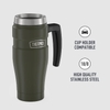 CỐC CÁCH NHIỆT CHÂN KHÔNG KHÔNG GỈ MÀU XANH LÁ MẠ - THERMOS STAINLESS KING VACUUM-INSULATED TRAVEL MUG, ARMY GREEN, 16 OZ