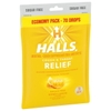 KẸO NGẬM TRỊ HO KHÔNG ĐƯỜNG HALLS SUGAR FREE COUGH DROPS, HONEY-LEMON, 70 VIÊN