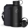 BÌNH NƯỚC BẰNG THÉP KHÔNG GỈ CÁCH NHIỆT CHÂN KHÔNG MÀU ĐEN - BUZIO VACUUM INSULATED STAINLESS STEEL WATER BOTTLE 64 OZ (COLD FOR 48 HRS/HOT FOR 24 HRS) BPA FREE DOUBLE WALL TRAVEL MUG