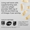 VIÊN UỐNG DẦU CÁ HỖ TRỢ NÃO BỘ VÀ TIM MẠCH - SPORTS RESEARCH TRIPLE STRENGTH OMEGA 3 FISH OIL - BURPLESS FISH OIL SUPPLEMENT W/EPA & DHA FATTY ACIDS FROM SINGLE-SOURCE WILD ALASKAN POLLOCK - 1250 MG, 180 VIÊN