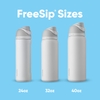 BÌNH NƯỚC CÁCH NHIỆT BẰNG THÉP KHÔNG GỈ CÓ ỐNG HÚT - OWALA FREESIP INSULATED STAINLESS STEEL WATER BOTTLE WITH STRAW, DENIM, 32 OZ