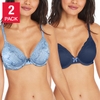 ÁO NGỰC NỮ MAIDENFORM LADIES' COMFORT DEVOTION BRA, (BLACK & LIGHT BLUE ), 2 PACK