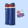 BÌNH NƯỚC GIỮ NHIỆT BẰNG THÉP KHÔNG GỈ - OWALA MARVEL FREESIP INSULATED STAINLESS STEEL WATER BOTTLE WITH STRAW FOR SPORTS AND TRAVEL, 24 OZ, CAPTAIN AMERICA