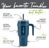 LY KHÔNG GỈ CÁCH NHIỆT CHÂN KHÔNG GIỮ LẠNH ĐẾN 34 GIỜ MÀU DARK WEB - REDUCE 40 OZ TUMBLER WITH HANDLE - VACUUM INSULATED STAINLESS STEEL MUG WITH SIP-IT-YOUR-WAY LID AND STRAW - KEEPS DRINKS COLD UP TO 34 HOURS