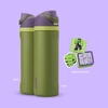 BÌNH NƯỚC GIỮ NHIỆT BẰNG THÉP KHÔNG GỈ - OWALA MARVEL FREESIP INSULATED STAINLESS STEEL WATER BOTTLE WITH STRAW FOR SPORTS AND TRAVEL, 24 OZ, HULK