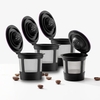 CỐC LỌC CÀ PHÊ TÁI SỬ DỤNG - DELIBRU REUSABLE K CUPS FOR KEURIG 2.0 & 1.0 - PACK OF 4 (BLACK) - EASY TO CLEAN - NEW AND IMPROVED REUSABLE COFFEE PODS