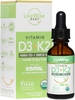 VITAMIN D3 & K2 DẠNG GIỌT DÀNH CHO TRẺ SƠ SINH - VITAMIN D3 AND VITAMIN K2 LIQUID DROPS - BABY VITAMIN D DROPS FOR INFANTS WITH VITAMIN K FOR OPTIMAL ABSORPTION - VITAMIN D3 K2 SUPPLEMENT WITH MCT OIL,1 OZ