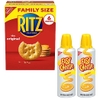 BÁNH QUY GIÒN  CÙNG VỚI PHÔ MAI DÀNH CHO GIA ĐÌNH RITZ ORIGINAL CRACKERS AND EASY CHEESE CHEDDAR SNACK VARIETY PACK - 1 HỘP BÁNH LỚN VÀ 2 CHAI PHÔ MAI