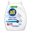 VIÊN GIẶT XẢ DÀNH CHO DA NHẠY CẢM - ALL MIGHTY PACS LAUNDRY DETERGENT, FREE CLEAR FOR SENSITIVE SKIN, 120 VIÊN