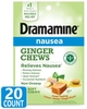 KẸO NHAI CHANH, MẬT ONG, GỪNG GIẢM BUỒN NÔN - DRAMAMINE GINGER CHEWS, NAUSEA RELIEF SOFT CHEWS LEMON-HONEY-GINGER, 20 VIÊN
