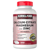 VIÊN UỐNG BỔ CƠ & XƯƠNG - KIRKLAND SIGNATURE CALCIUM CITRATE MAGNESIUM AND ZINC, 500 VIÊN