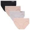QUẦN LÓT BIKINI DÀNH CHO NỮ SET MÀU ĐEN - DKNY LADIES' SEAMLESS RIB BIKINI UNDERWEAR, SET 4 CÁI