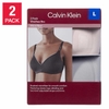 ÁO NGỰC KHÔNG GỌNG CHO NỮ MÀU XÁM & MÀU HỒNG - CALVIN KLEIN LADIES' WIREFREE BRA, SET 2 CÁI