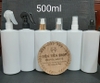 Chai nhựa trắng 500ml vai vuông đầu xịt phun sương