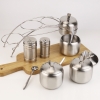 Hũ Gia Vị Inox 4 Ngăn Kèm Kệ [ Thép Không Gỉ ]