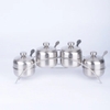 Hũ Gia Vị Inox 4 Ngăn Kèm Kệ [ Thép Không Gỉ ]