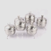 Hũ Gia Vị Inox 3 Ngăn Kèm Kệ [ Thép Không Gỉ ]
