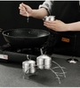 Hũ Gia Vị Inox 3 Ngăn Kèm Kệ [ Thép Không Gỉ ]