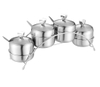 Hũ Gia Vị Inox 4 Ngăn Kèm Kệ [ Thép Không Gỉ ]