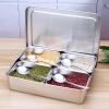 Hũ Gia Vị Inox 4 Ngăn Nắp Rời [ Thép Không Gỉ ]