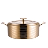 Nồi Lẩu Inox #304 Cao Cấp Dày 3 Lớp [ Màu Vàng Hồng ]