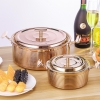 Nồi Lẩu Inox #304 Cao Cấp Dày 3 Lớp [ Màu Vàng Hồng ]