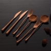Bộ Dao Muỗng Nĩa Inox #304 Cao Cấp Cán Tròn W03 [ Màu Copper ]