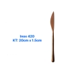 Bộ Dao Muỗng Nĩa Inox #304 Cao Cấp Cán Tròn W03 [ Màu Copper ]