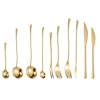 Bộ Dao Muỗng Nĩa Inox #304 Cao Cấp Cán Tròn W05 [ Màu Gold ]