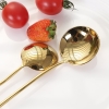 Bộ Dao Muỗng Nĩa Inox #304 Cao Cấp Cán Tròn W05 [ Màu Gold ]
