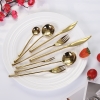Bộ Dao Muỗng Nĩa Inox #304 Cao Cấp Cán Tròn W05 [ Màu Gold ]
