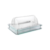 Khay Thức Ăn Buffet Hình Chữ Nhật Đĩa Inox Nắp Kính B3002