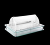 Khay Thức Ăn Buffet Hình Chữ Nhật Đĩa Inox Nắp Kính B3002
