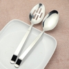 Sét 2 Thìa Trộn Salad Inox #304 Cao Cấp Cán Cong [ Kích Thước 27.5cm ]