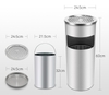 Thùng Rác Inox 2 Trong 1 Có Nắp Gạt Tàn [ Kích Thước: 25cm x 61cm ]