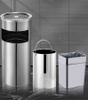 Thùng Rác Inox 2 Trong 1 Có Nắp Gạt Tàn [ Kích Thước: 25cm x 61cm ]