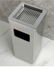 Thùng Rác Inox Vuông 2 Trong 1 Có Khay Đựng Gạt Tàn [ Kích Thước : 25cm x 61cm