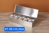 Hũ Gia Vị _ Khay Gia Vị Topping Chữ Nhật Inox #304 [ Từ 3 Ngăn _ 4 Ngăn _ 5 Ngăn _ 6 Ngăn ]