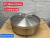 Nồi Inox 2 Quai Cao Cấp 3 Đáy _ Dung Tích: 6Lít _ [ Kích Thước: 28cm x 9.5cm ]