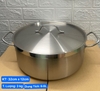 Nồi Inox 2 Quai Cao Cấp 3 Đáy _ Dung Tích: 9.6Lít _ [ KT: 32cm x 12cm ]