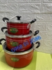 Bộ 3 Nồi Chống Dính Nhôm Nắp Kính [ Kích Thước: 16cm & 20cm & 24cm ]
