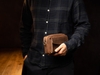 Clutch nam cầm tay mini da bò thật pocket Manuk Leather, túi cầm tay nhỏ gọn kết hợp đeo chéo, Clutch mini bag