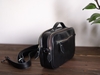 Túi đeo chéo da bò đen trơn 2 ngăn zip cầm tay 7in - Clutch Bag v2 Manuk Leather
