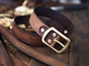 Thắt lưng da bò sáp khóa đồng cổ điển Manuk Leather. Bảng dây lớn 3.8cm