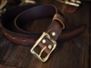 Thắt lưng da bò sáp khóa đồng cổ điển phong cách HARLEY. Bảng dây lớn 3.8cm