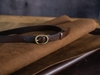 Thắt lưng BS4N bản nhỏ da bò 2.5cm mặt đồng tròn cổ điển, da bò nguyên miếng Manuk Leather
